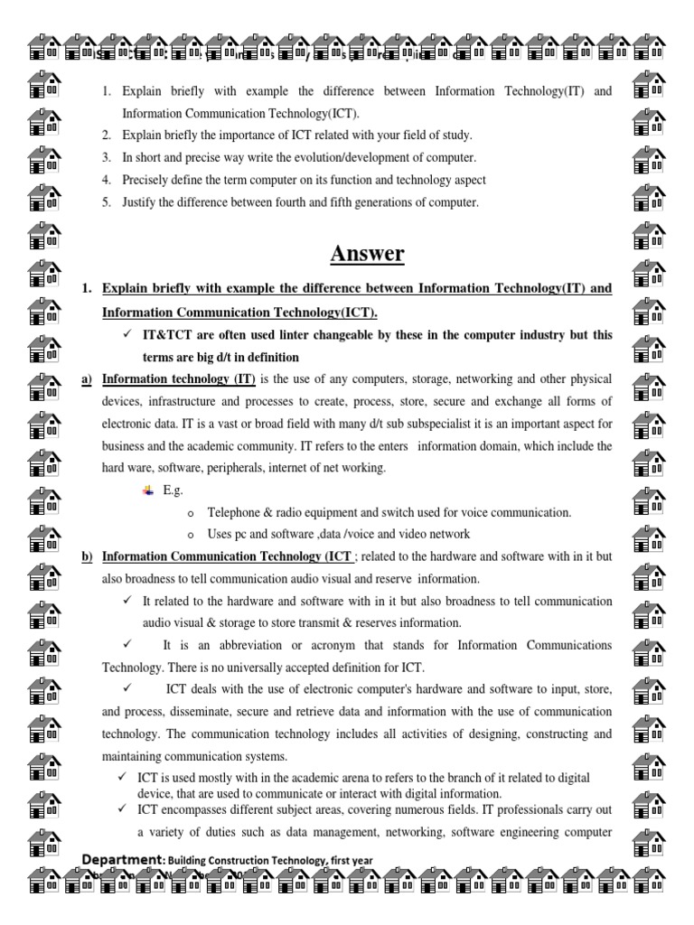 Building Construction Technology University Assignment 2010E.C | PDF ...