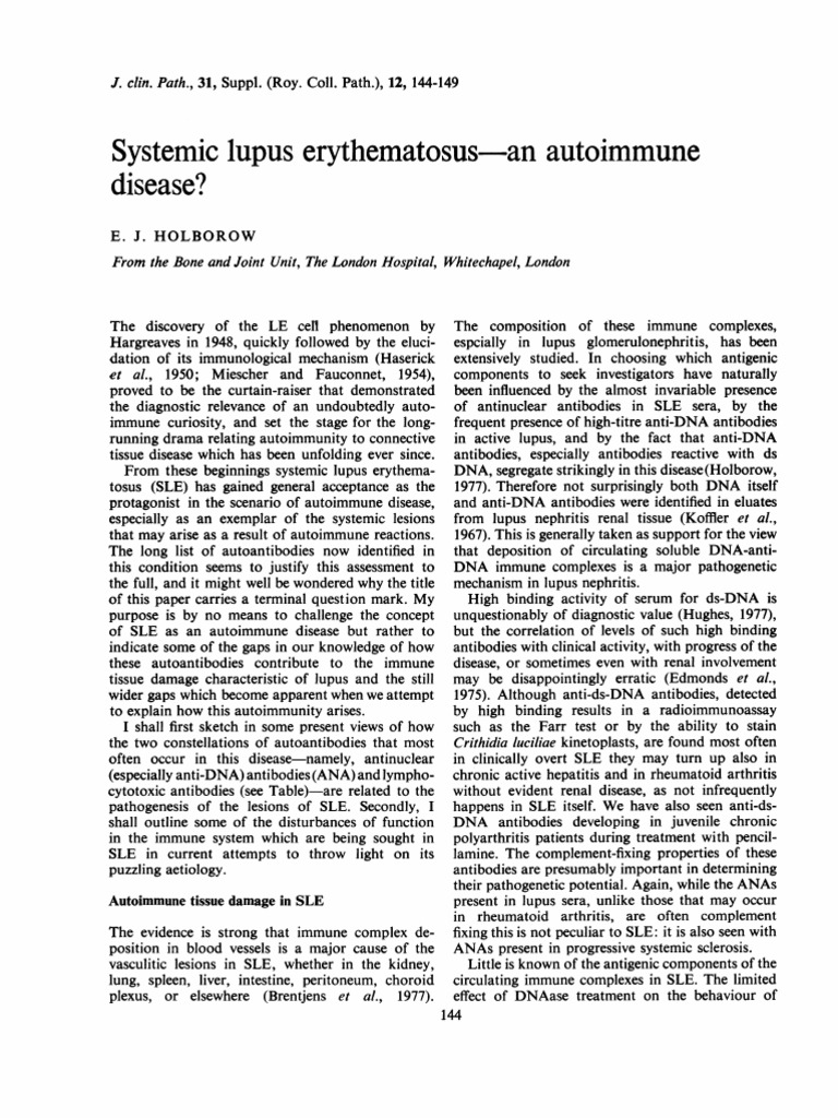 Understanding Systemic Lupus Erythematosus | PDF | Systemic Lupus ...