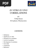 In Vitro in Vivo: Correlations