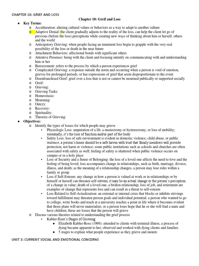 Understanding Grief and Loss Stages | PDF | Grief | Attachment Theory
