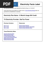 Electricity Facts Label