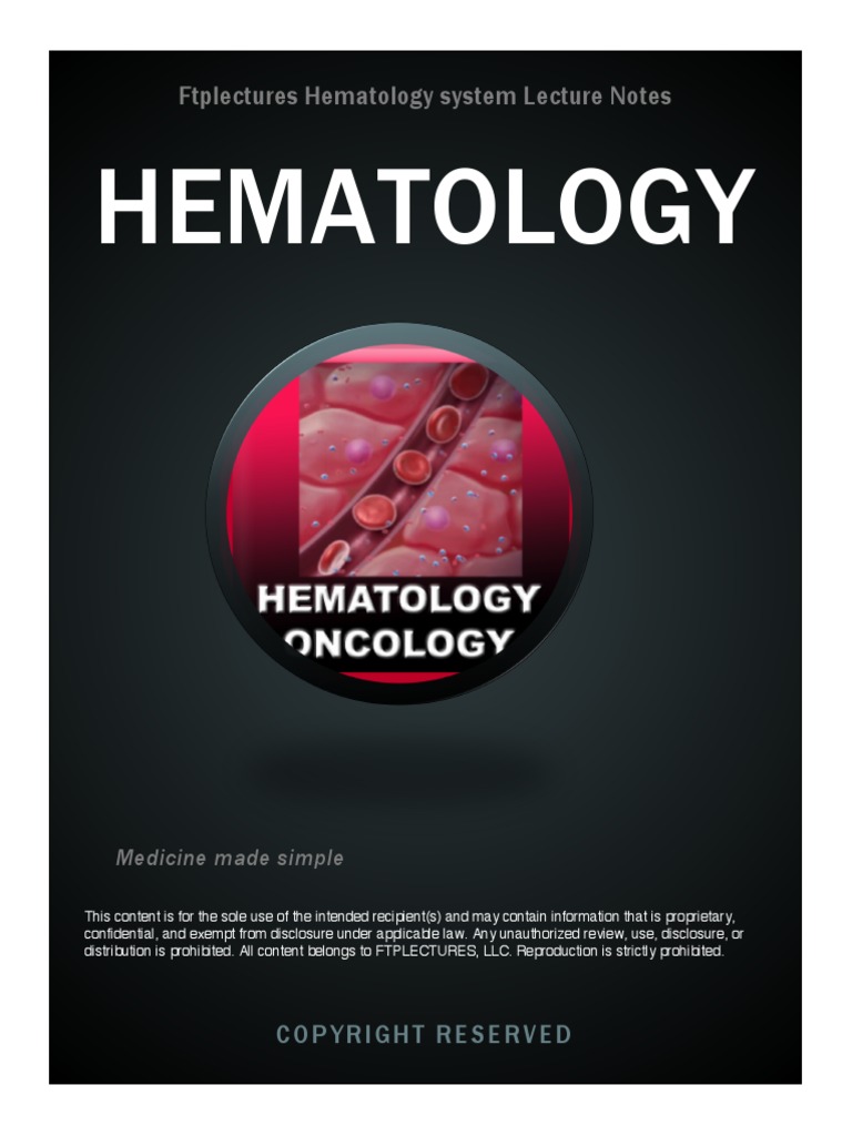 HEMATOLOGY-LECTURE-NOTES FTP Lectures PDF | PDF | Lymphoma | Anemia