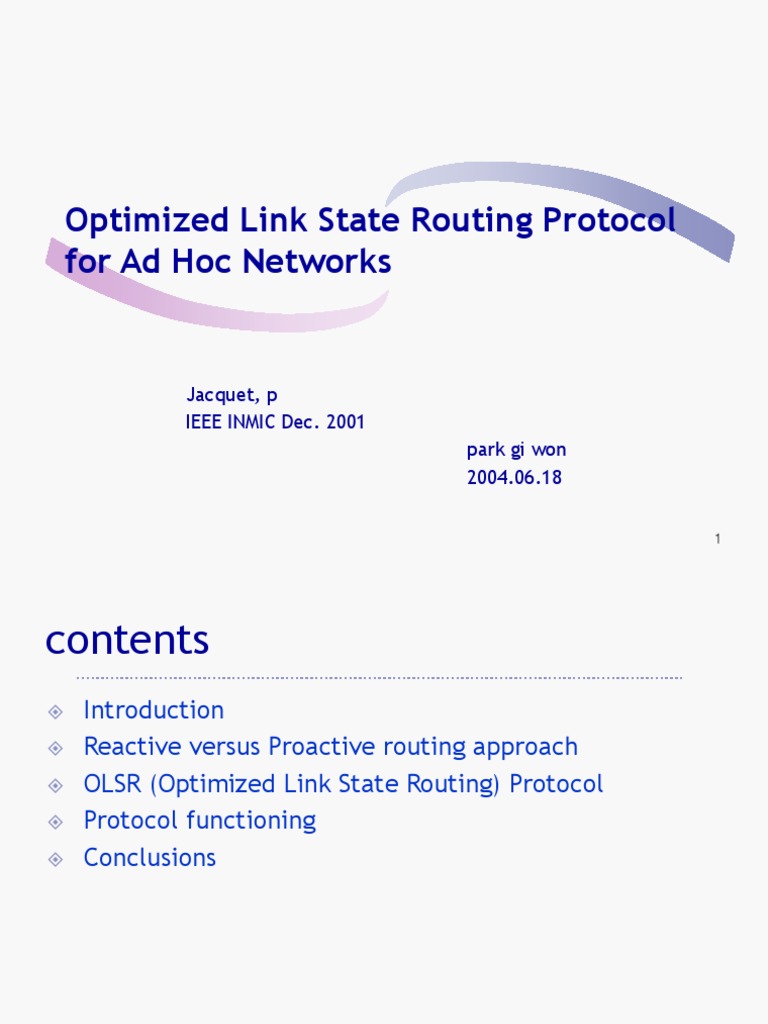 OLSR Protocol for Ad Hoc Networks | PDF | Routing | Network Architecture