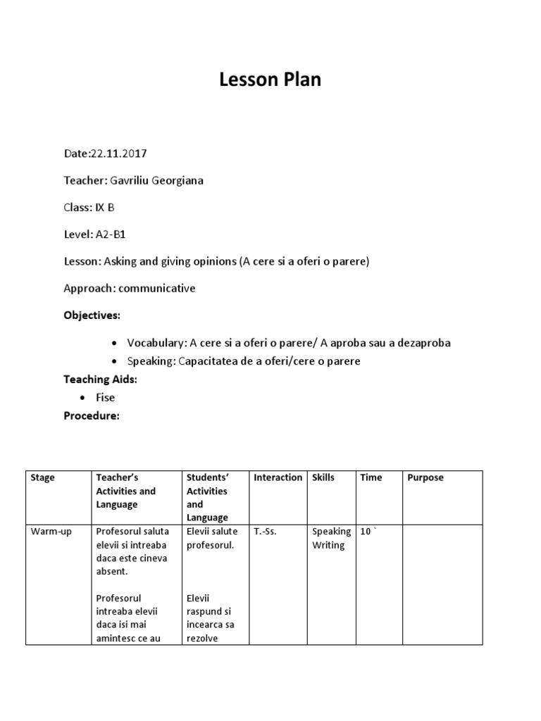 Directions Lesson Plan for A2-B1 | PDF