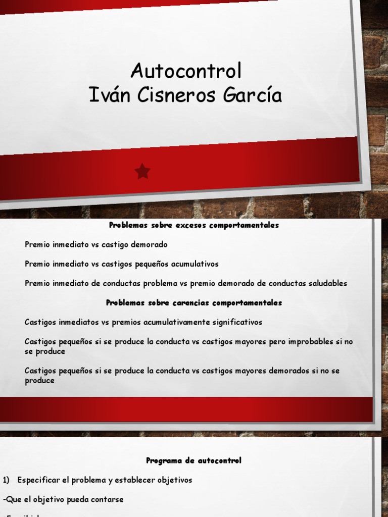 Autocontrol | PDF | Comportamiento | Planificación