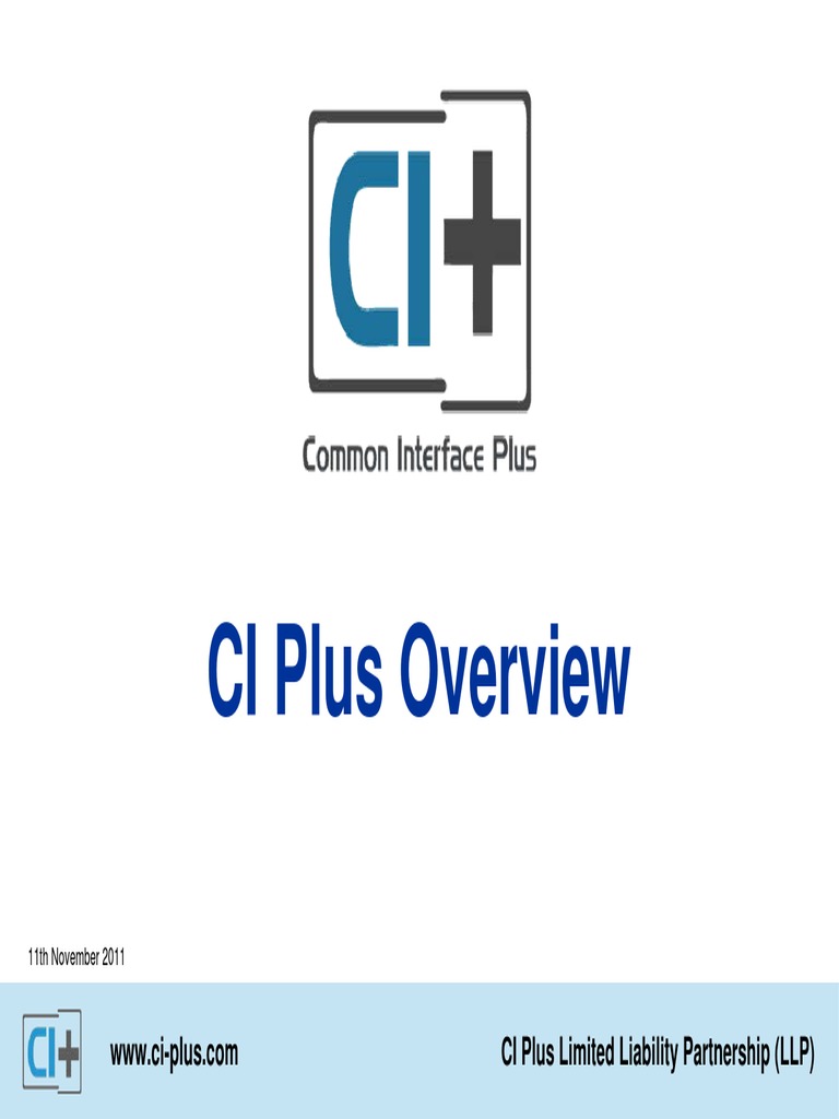 CI Plus LLP Overview & Specifications | PDF | Digital Television ...