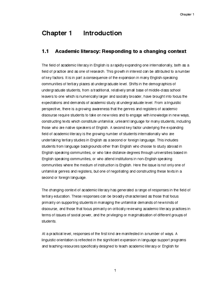 Academic Literacy in Tertiary Education | PDF | Discourse | Linguistics