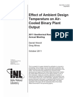 Effect of Ambient Design Temperature On Air-Cooled Binary Plant Output