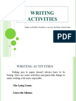 Writing Activities: Some Activities Teachers Can Use in Their Classrrom