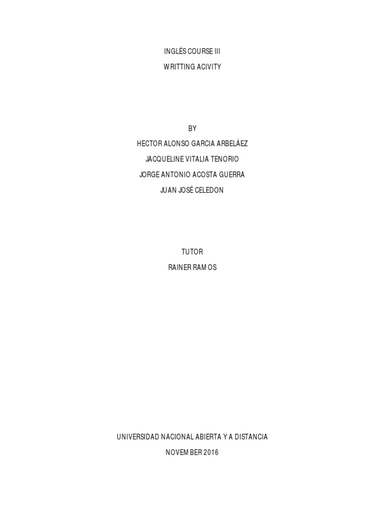 English Writing Course Project | PDF