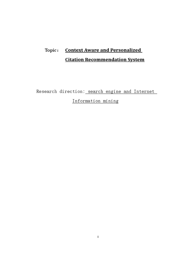 Personalized Citation Recommendation System | PDF | Support Vector ...