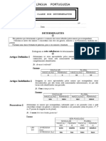 A Classe Dos Determinantes - Ficha de Trabalho