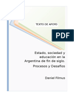 .Filmus - Estado Sociedad y Educacion en La Argentina