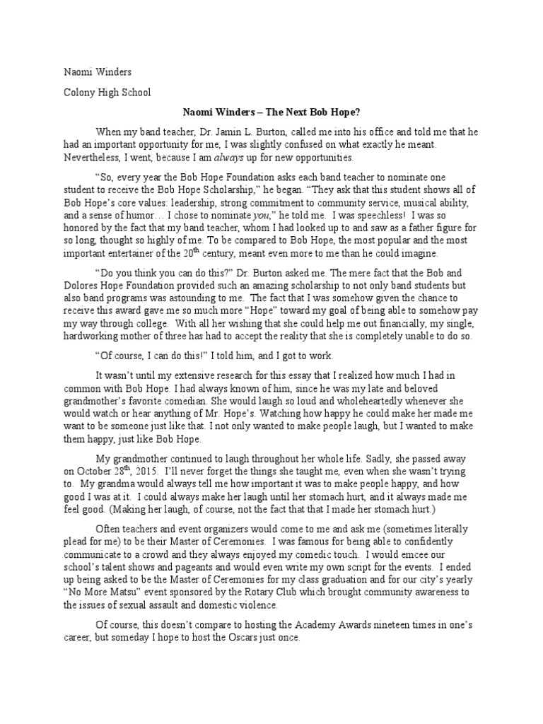 College essays about music that worked picture