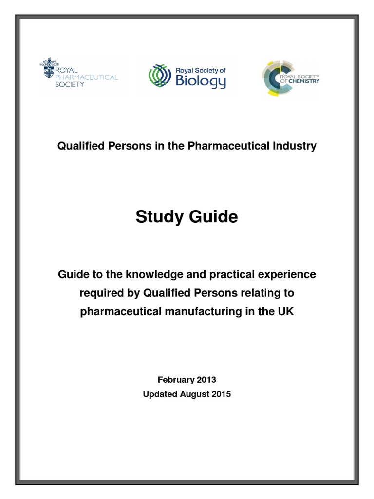 QP Study Guide 2015v1 Pharmaceutical Drug Quality Assurance