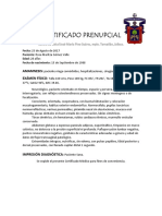 Certificado Médico Prenupcial (Ejemplo)