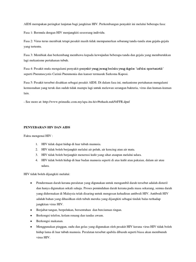 Bahan Hiv Aids | PDF | Sains & Matematika