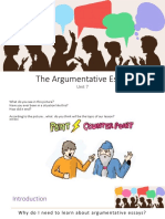 Argumentative Essay Basics