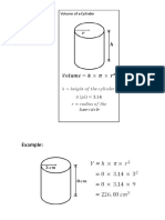 Volume of A Cylinder Diagram