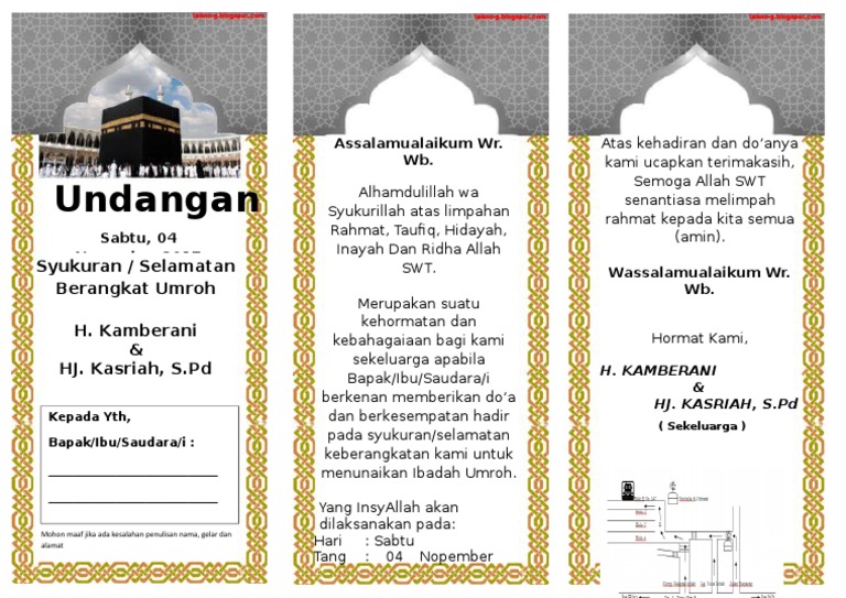 920 Contoh Undangan Naik Haji Gratis Terbaru