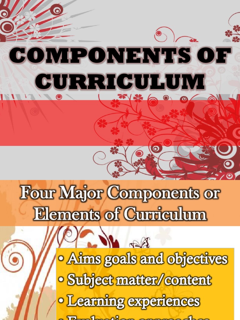 Components of Curriculum PDF Curriculum Teaching Method