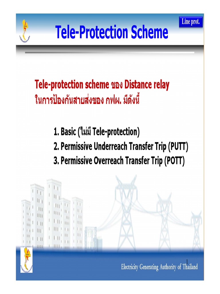Tl tti h Dit l Tele-protection scheme ของ Distance relay ในการป้องก ัน ...