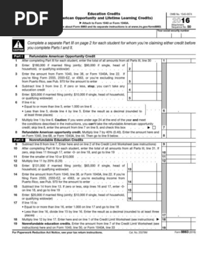 Form 8863 Instructions Information On The Education