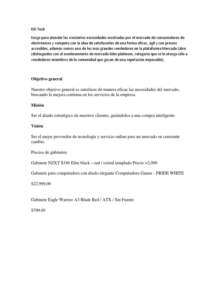 DD Tech | PDF | Mercado (economía) | Business