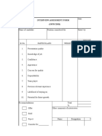 Interview Assessment Form Annex -3 3.8