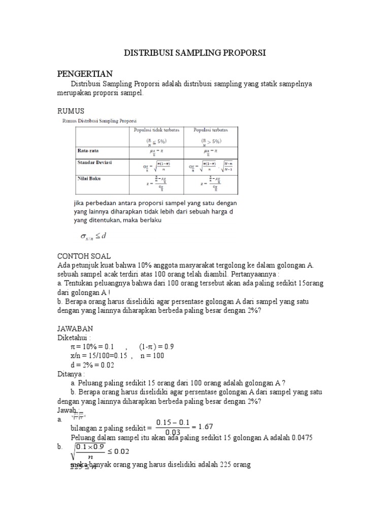 Distribusi Sampling Proporsi