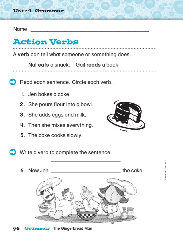 Action Verbs Verb Can Tell What Someone or Something Does. Eats A Snack. Reads A Book PDF