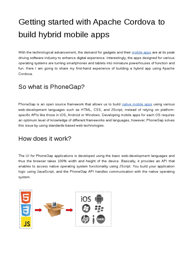 Getting Started With Apache Cordova To Build Hybrid Mobile Apps | PDF ...