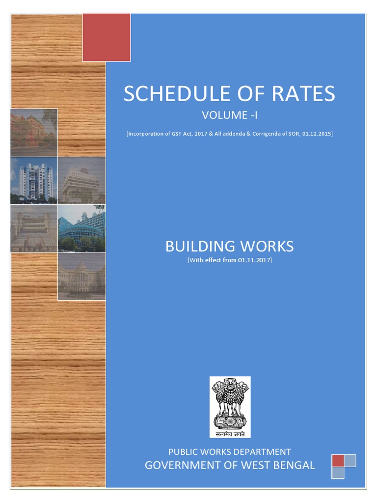 PWD Building Schedule of Rates 2017 | PDF | Lime (Material) | Mortar ...