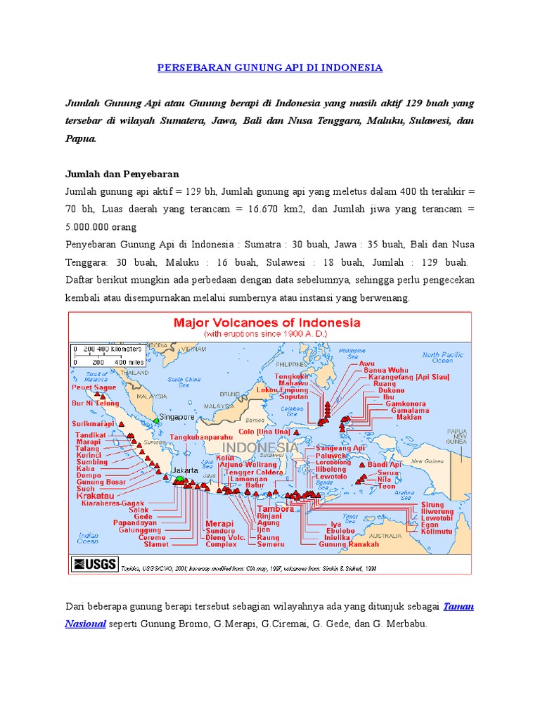Persebaran Gunung Api Di Indonesia
