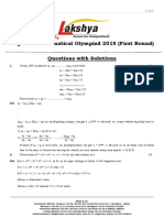 Regional Mathematical Olympiad 2015 Questions With Solutions