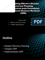 Establishing Effective Disaster Recovery Planning Implementasi Pada Perusahaan International Business Machines (IBM)