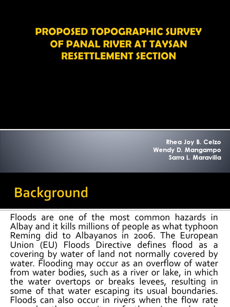 Topographic Survey for Panal River Flooding | PDF | Flood | Surveying