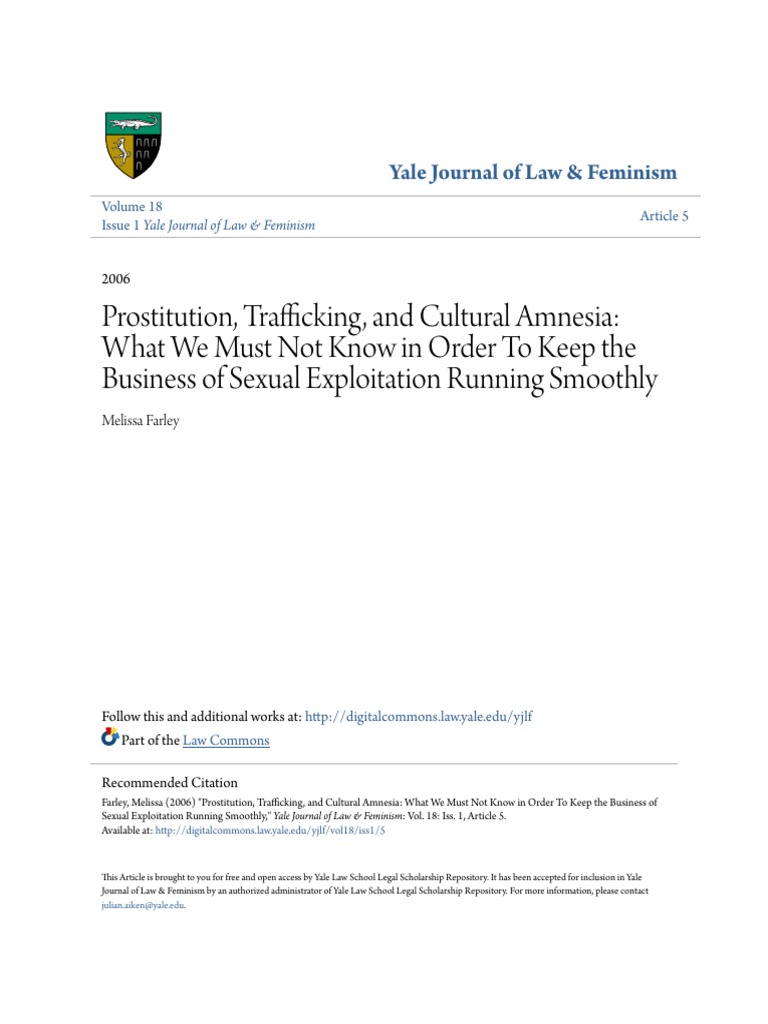 Prostitution Trafficking and Cultural Amnesia | PDF | Prostitution |  Psychological Trauma