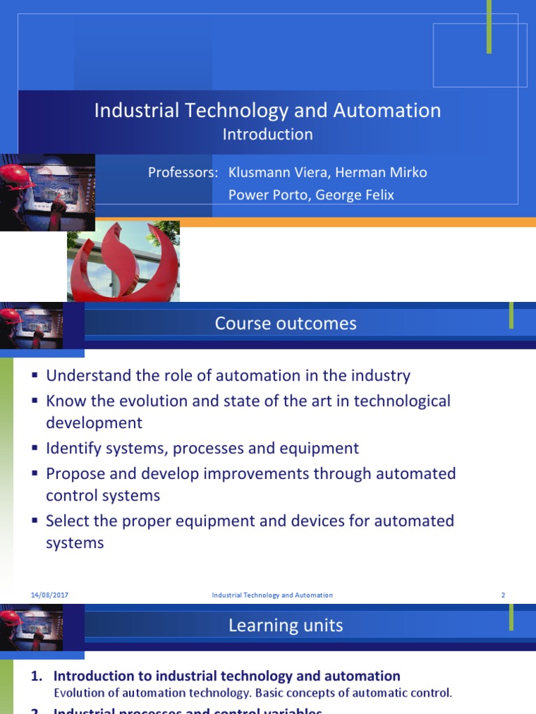 Automation in Industrial Technology | PDF | Control Theory | Automation