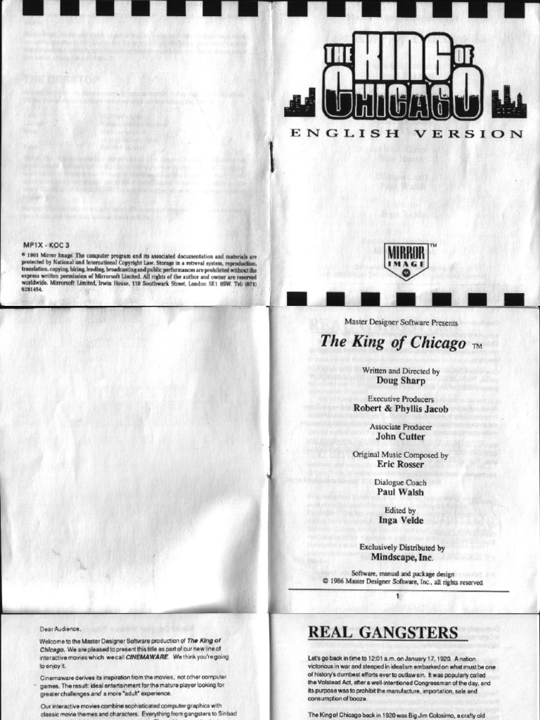 The King of Chicago Manual PDF
