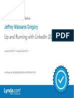Certificate of Completion - Up and Running With LinkedIn