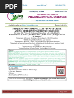 FREQUENCY OF CRIMINAL ACTS / TYPE OF CRIME AMONG DIFFERENT PSYCHIATRIC DIAGNOSIS