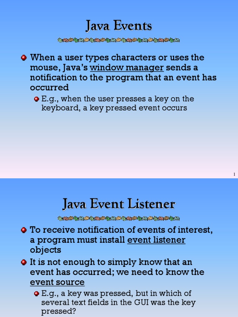 Java Adapter Classes and Event Listeners | PDF | Method (Computer ...