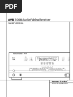 Harman Kardon AVR 3000 Owners Manual