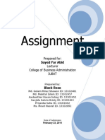 Assignment: Prepared For: Lecturer College of Business Administration Iubat