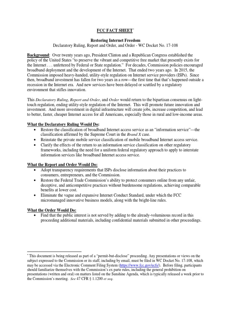 Declaratory Ruling And Order – HR und Datenschutz