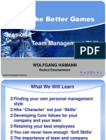 To Make Better Games: Session Team Management Skills