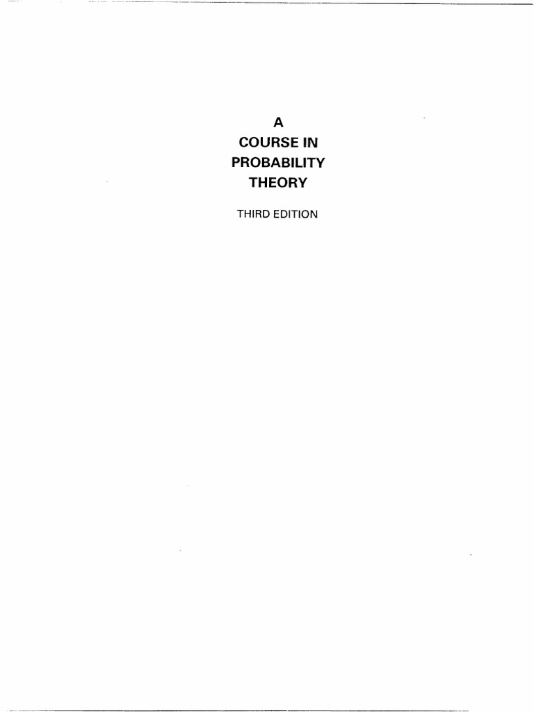 A Course in Probability Theory - Chung K L | PDF | Continuous Function ...