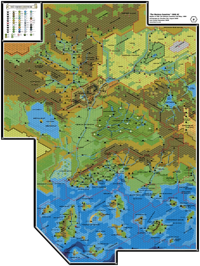 D&D 1e - Mystara - Accessory - TM1 - Trail Map - The Western