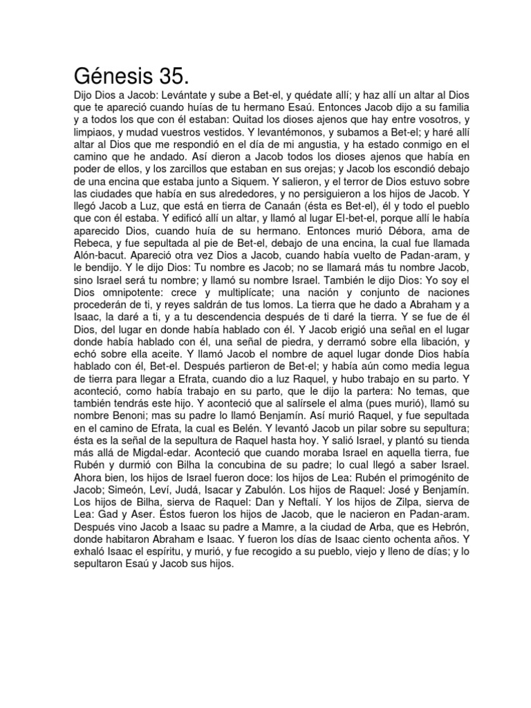 Génesis 35 | PDF | Jacob | Gente de la Torá